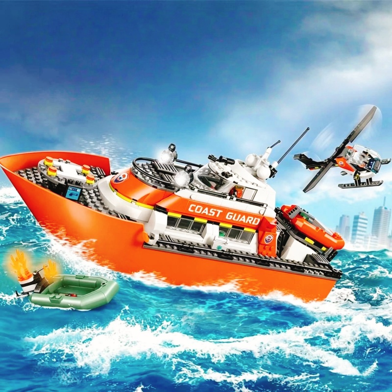 742PCS Rescue Boat Helicopter  - đánh giá và giá Lego Set City