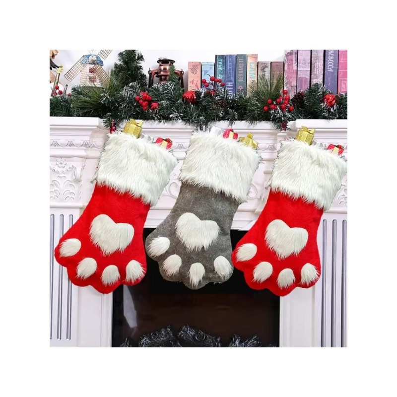 Winter Plush Dog Paw Christmas - đánh giá và giá Christmas Stocking Hanging